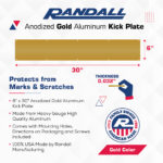 6" X 34" Brass Plated Kickplate - Image 3