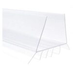 Plastic Easy E-Z Slide on Clear Door Sweep with Draft Stopper Sweep for Doors 1" - 1 3/4" Wide - 3 FT Long - Door Bottom Design Holds Itself Firmly in Place No Installation Needed