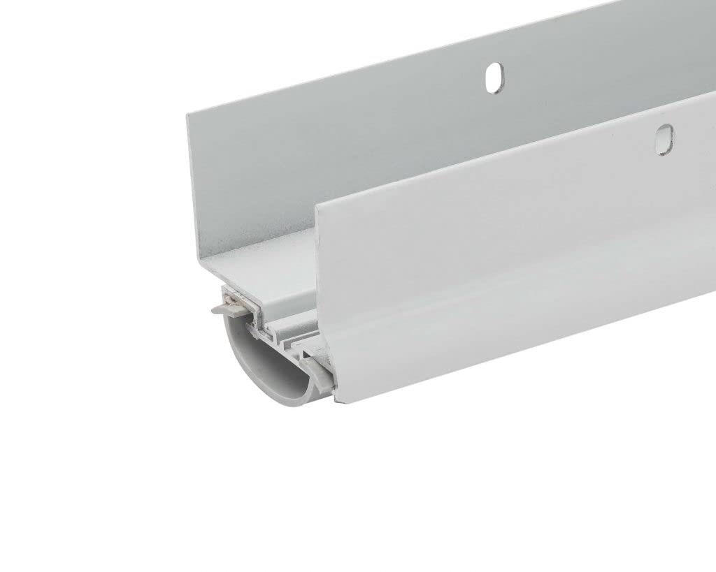 Version 1.0.0 Aluminum Adjustable Door Bottom Weatherstrip for 1 3/8" & 1 3/4" Thick Doors for Gaps 1/2" to 1 1/4" (White) - Image 1