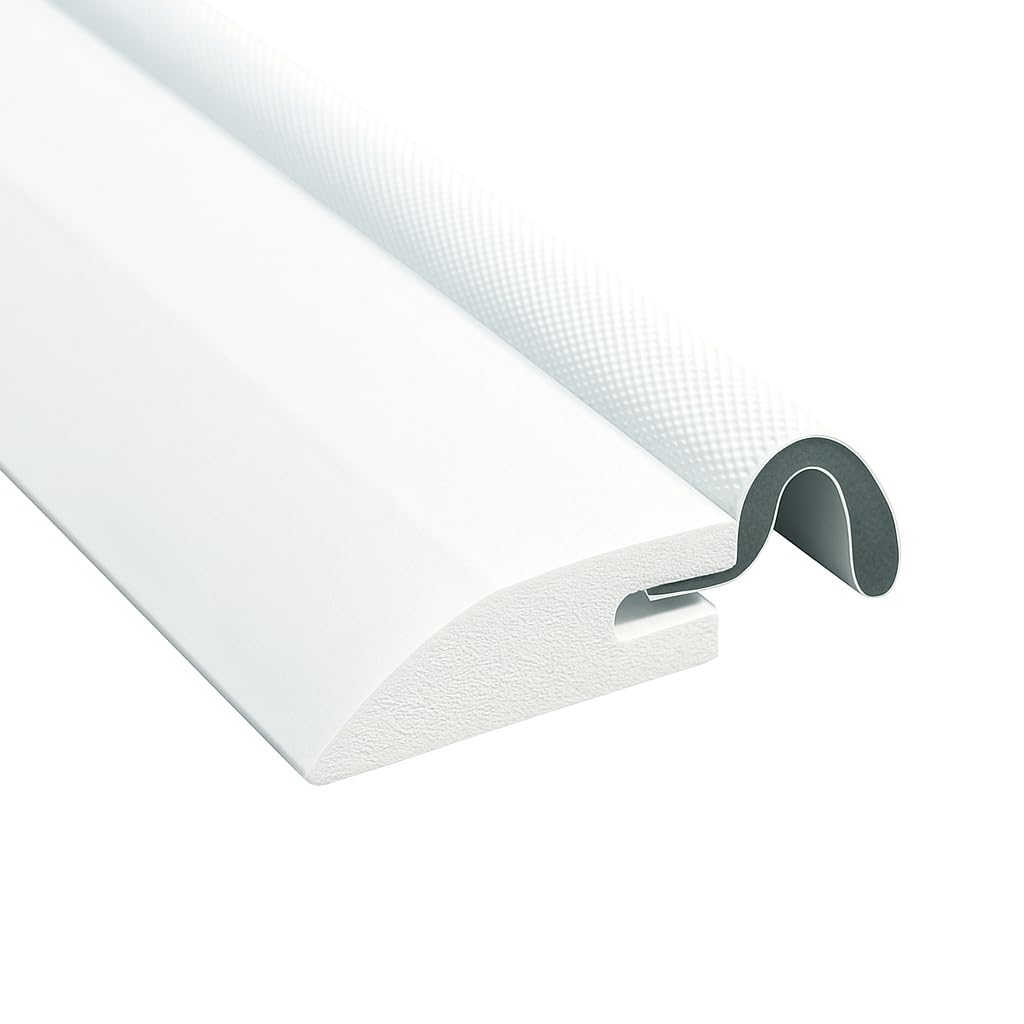Version 1.0.0 Door Weatherstripping Set with PVC Carrier and Foam Gasket in White | Door Draft Stopper for Sides and Top | Foam Weather Stripping Door Seal | Two 7 Foot and One 3 Foot Piece Fits Most Doors - Image 1