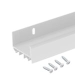 4 FT (48") PVC Slide-On Door Bottom | Adjustable Plastic Weatherstrip Door Bottom with Drip Cap | for 1 3/4” Doors | Fits Gaps 3/8” to 7/8” | Made in The USA (White)
