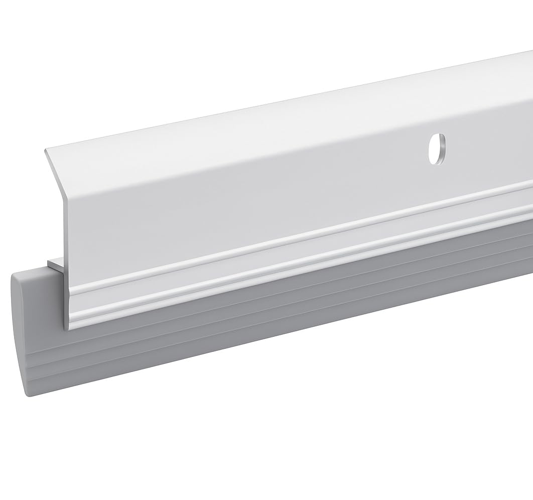 Version 1.0.0 Heavy Duty Door Sweep with Vinyl Seal – 3 FT Length, Grey Aluminum – Blocks Drafts, Dust & Light – Weatherproof Door Bottom Seal – Indoor & Outdoor Use – Easy Install – (3 FT, Grey) - Image 1