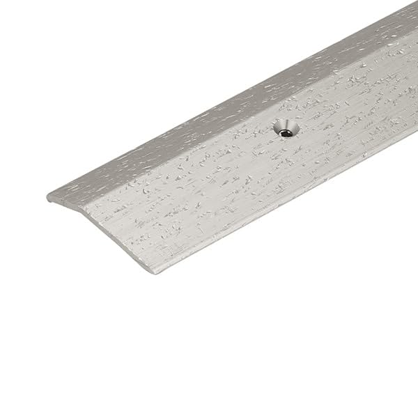 Version 1.0.0 3 FT Hammered Silver Transition Strip – 1.5” Wide Floor Reducer with Countersunk Screw Holes | Aluminum Threshold Trim for Floor Height Changes | Durable Anodized Finish | (Silver) - Image 1