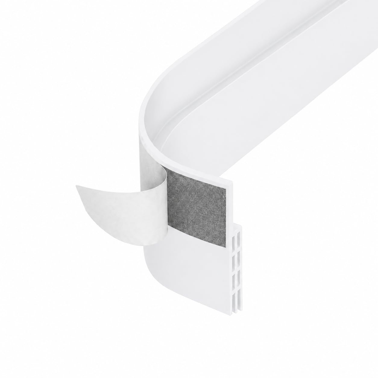 Version 1.0.0 Adhesive Backed Door Draft Stopper – Silicone Under Door Sweep for Interior & Exterior Doors, Noise & Air Insulation, Self Stick Weather Stripping Door Seal, 2" W x 39" L (White) by Randall Mfg - Image 1