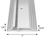 72" Long x 5" Wide x 7/8" High Commercial Grade Bumper Threshold, 6 FT Heavy Gauge Aluminum Door Threshold with Pile Weatherstrip, Mill Finish Silver Door Sill, Exterior Door Threshold Replacement - Image 2