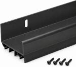 4 FT (48") PVC Slide-On Door Bottom | Adjustable Plastic Weatherstrip Door Bottom with Drip Cap | for 1 3/4” Doors | Black | Fits Gaps 3/8” to 7/8” | Made in The USA