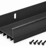 4 FT (48") PVC Slide-On Door Bottom | Adjustable Plastic Weatherstrip Door Bottom with Drip Cap | for 1 3/4” Doors | Black | Fits Gaps 3/8” to 7/8” | Made in The USA