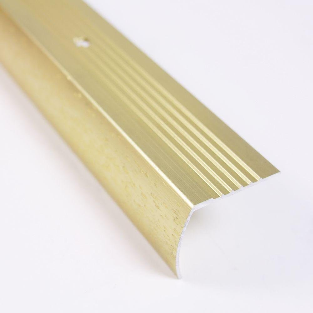Version 1.0.0 3 FT - Hammered Satin Gold Finish Stair Nosing 1 1/16" Wide Top - Image 1