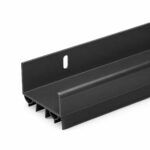 PVC Slide-On Door Bottom | Adjustable Plastic Weatherstrip Door Bottom with Drip Cap | 3 Feet (36-Inch) | for 1 3/4” Doors | Black | Fits Gaps 3/8” to 7/8” | Made in The USA