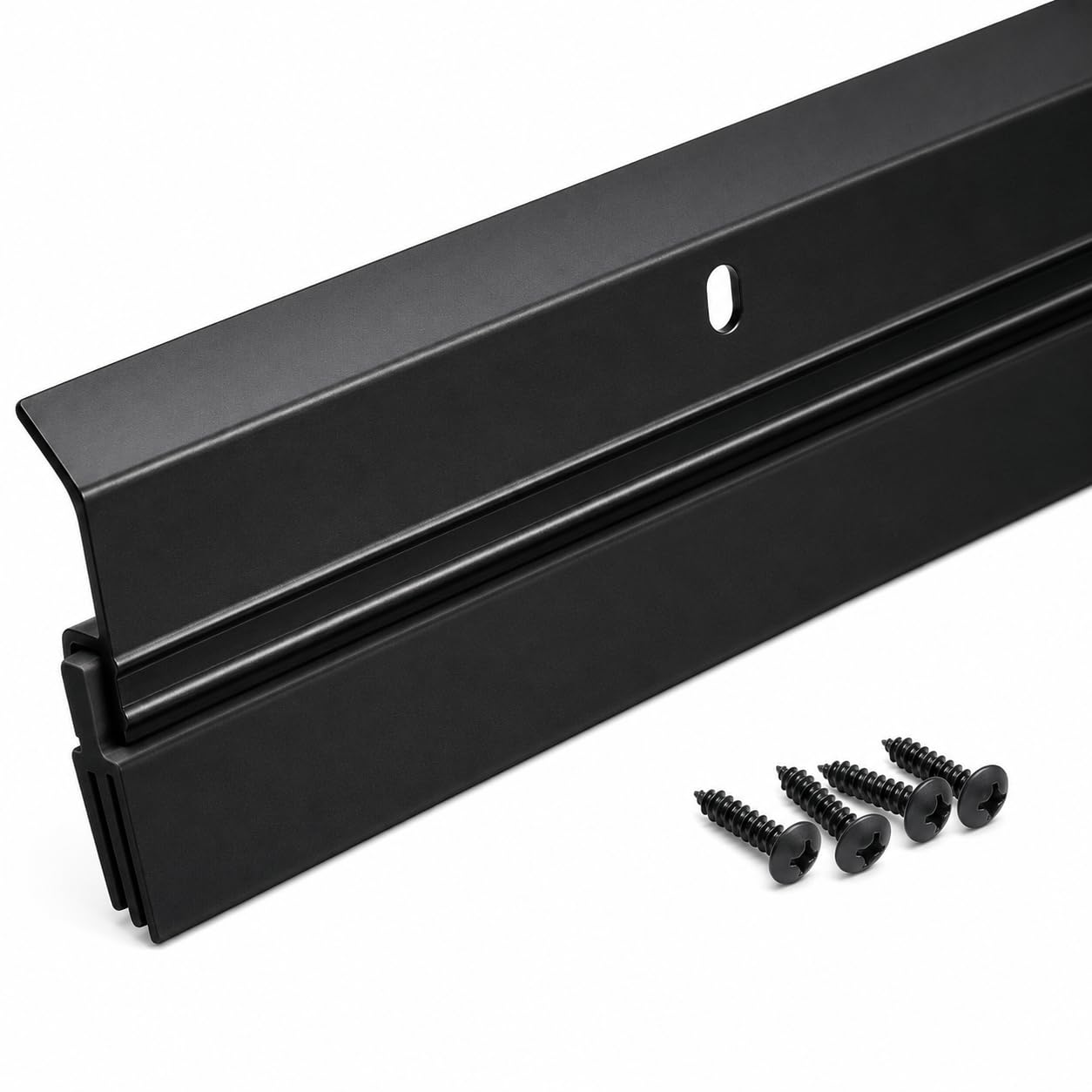 Version 1.0.0 Heavy Duty Silver Triple Seal Door Sweep for Gaps up to 1" V-62T (3 FT (36") Long) (Black, 36 INCHES) - Image 1