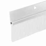 Aluminum & White Brush Door Sweep | Weatherproofing Solution for Gaps Up to 1 1/2" | Durable USA-Made Door Sweep Seal | Dust, Debris, and Draft Protection (Clear Anodized, 48")