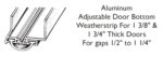 Aluminum Adjustable Door Bottom Weatherstrip for 1 3/8" & 1 3/4" Thick Doors for Gaps 1/2" to 1 1/4" (Silver) - Image 2