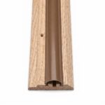 36" Adjustable Red Oak Door Threshold with Vinyl Seal, 3 1/2" Wide x 3 FT Long, Unfinished Wood Door Saddle, Exterior Door Threshold Replacement for 3/4" to 1 1/4" Gaps