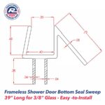2 Pack - Frameless Shower Door Bottom Seal Sweep 39" Long for 3/8" Inch Glass - Made in The USA - Stop Leaks and Water Coming Out of Shower - Image 2