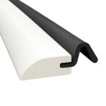 Door Weatherstripping Set with White PVC Carrier and Foam Gasket in Black | Door Draft Stopper for Sides and Top | Foam Weather Stripping Door Seal | Two 7 Foot and One 3 Foot Piece Fits Most Doors