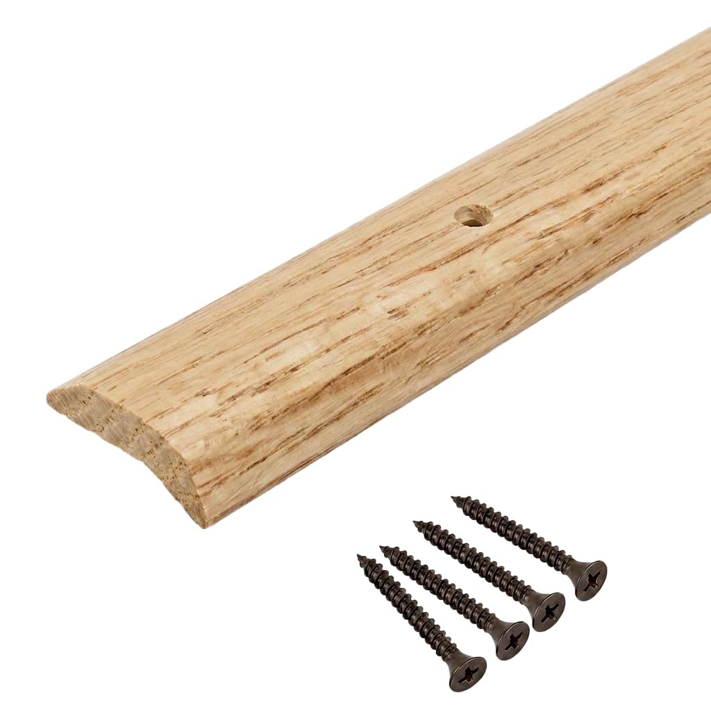 Version 1.0.0 1" Wood Carpet Trim, 3 FT Unfinished Red Oak Carpet Bar, Oak Floor Transition Strip, Wood Carpet Edge Trim, Doorway Threshold Molding for Carpet to Wood, Tile, Laminate and Vinyl - Image 1