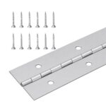 36" Long - 2" Continuous Piano Hinge, Nickel Plated, 3 FT, .040" Heavy Gauge, Pre-Drilled Holes & Screws Included,
