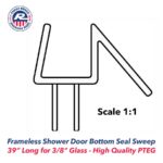 2 Pack - Frameless Shower Door Bottom Seal Sweep 39" Long for 3/8" Inch Glass - Made in The USA - Stop Leaks and Water Coming Out of Shower - Image 4