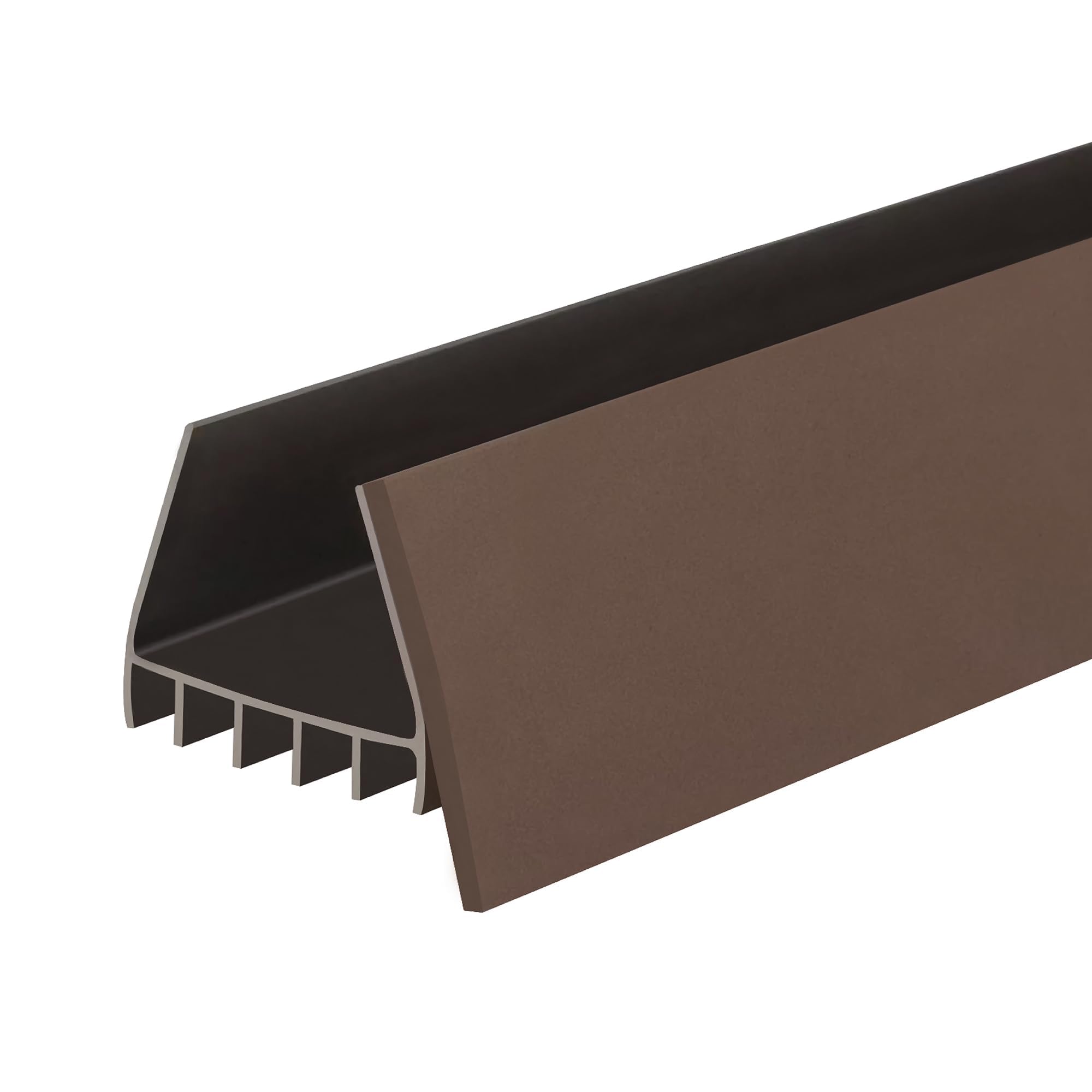 Version 1.0.0 PVC Slide on Door Sweep with Foam Draft Stopper/Sweep for Doors 1" - 1 3/4" Wide - 3 FT Long (Brown) - Image 1