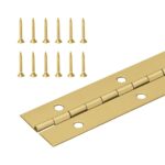2', 3', 4', or 6' Lengths Nickel or Brass Plated 1 1/16" Continuous Hinge/Piano Hinge (Brass Plated, 2 FT)
