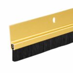 36 Inch Brush Door Sweep for Bottom of Door Exterior – Gold Aluminum Door Sweep with Black Brush Seal, Door Brush Sweep for Interior, Exterior, Screen & Storm Doors –