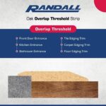 Red Oak Overlap Threshold 5" Wide x 5/8" Thick with 5/16" Overlap (72 3/4" Long) - Image 2