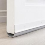 36 Inch Slide-On Door Sweep for Bottom of Door, White Aluminum Door Bottom Seal with Flexible Gray Rubber, Under Door Draft Stopper and Gap Filler for Exterior or Interior Doors
