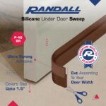 Adhesive Backed Door Draft Stopper – Silicone Under Door Sweep for Interior & Exterior Doors, Noise & Air Insulation, Self Stick Weather Stripping Door Seal, 2" W x 39" L (Brown) by Randall Mfg - Image 2
