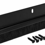 Randall Manufacturing Co., Inc | Door Sweeps – Aluminum & Brush | Brush Sweeps for Gaps Up to 1” | Black Holder | 4 Feet | Fill Gaps & Keep Unwanted Debris Out