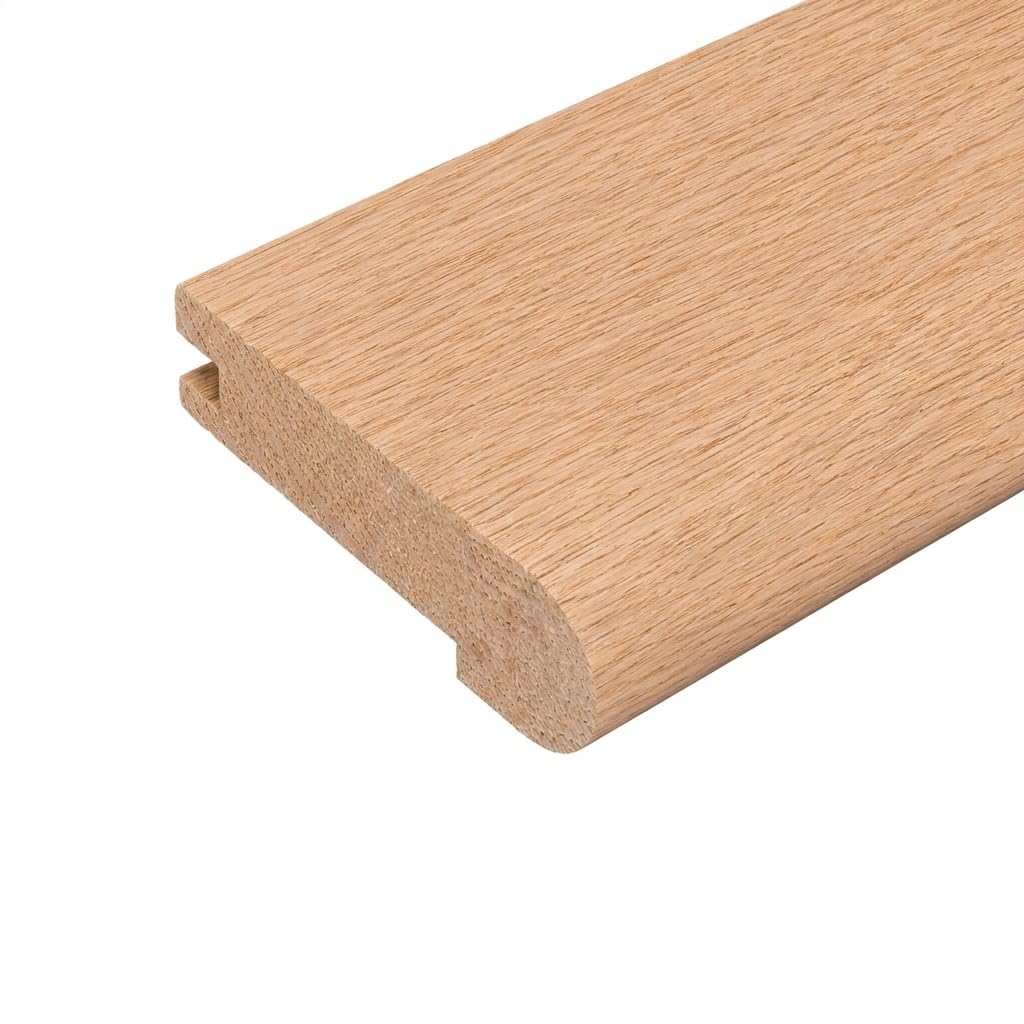 Version 1.0.0 36" Long - Butt Stair Nosing Unfinished Red Oak, 3 3/8" Wide x 3/4" Thick Butt End, Stair Nose Molding, Hardwood Stair Edge Trim for Stair Treads, Flooring Transitions, Steps, and Landing Edges - Image 1