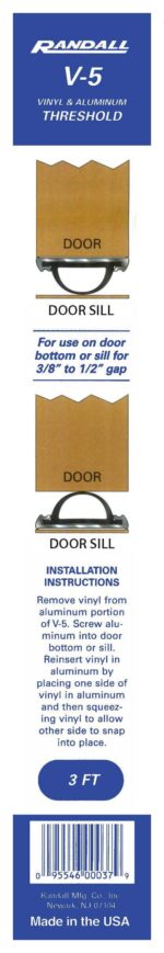 36" Mini Threshold or Door Bottom 1 1/4" Wide for 1/4"-3/8" High Gaps (Silver) - Image 5