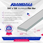 4 FT - 3/4" x 1/8" Aluminum Flat Bar 6063 Alloy T-6 Temper - Image 2