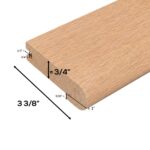 72" Long - Butt Stair Nosing Unfinished Red Oak, 3 3/8" Wide x 3/4" Thick Butt End, Stair Nose Molding, Hardwood Stair Edge Trim for Stair Treads, Flooring Transitions, Steps, and Landing Edges - Image 2