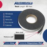 Self Stick Foam Weatherstrip - Low Density - Highly Compressible (1/2" Thick x 3/4" Wide x 17'L) - Image 2