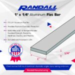 92" Long Aluminum Flat Bar – 6063-T6 Alloy – Solid Metal Strip for Framing, Trim, DIY, and Fabrication Projects (Anodized, 1" Wide x 1/4" Thick) - Image 2
