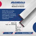 M-740 3/4" x 3/4" x 1/8" Wall Clear Satin Anodized Aluminum Z Channel (6 FT) - Image 3