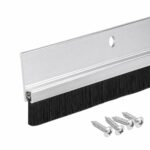 Door Sweep – Aluminum & Brush | Brush Sweeps for Gaps Up to 1” | Aluminum Trim with Black Brush | 3 Feet | 3/4" Brush | Fill Gaps & Keep Unwanted Debris Out (36" Long)