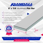 6 FT - 2" x 1/4" Aluminum Flat Bar 6063 T-6 Temper - Image 2