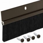 Randall Manufacturing Co., Inc | Door Sweeps – Aluminum & Brush | Brush Sweeps for Gaps Up to 1 ½” | Brown Trim with Black Brush | 4 FT | Fill Gaps & Keep Unwanted Debris Out
