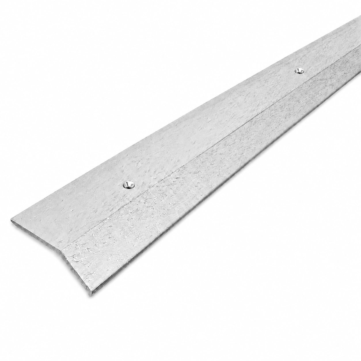 Version 1.0.0 2" x 72" Carpet Bar Transition Strip, Hammered Aluminum Floor Transition, Metal Carpet Edge Trim, Doorway Threshold Strip, Carpet Binder for Flooring Seams (Silver, 6 FT) - Image 1