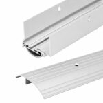 Adjustable Door Bottom and Threshold Combo Pack, 36" Door Weather Seal Kit for 1-3/4" or 1-3/8" Doors, Aluminum Threshold with Vinyl Door Bottom, Silver,