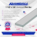 92" Long Aluminum Flat Bar – 6063-T6 Alloy – Solid Metal Strip for Framing, Trim, DIY, and Fabrication Projects (Anodized, 1 1/2" Wide x 1/8" Thick) - Image 2