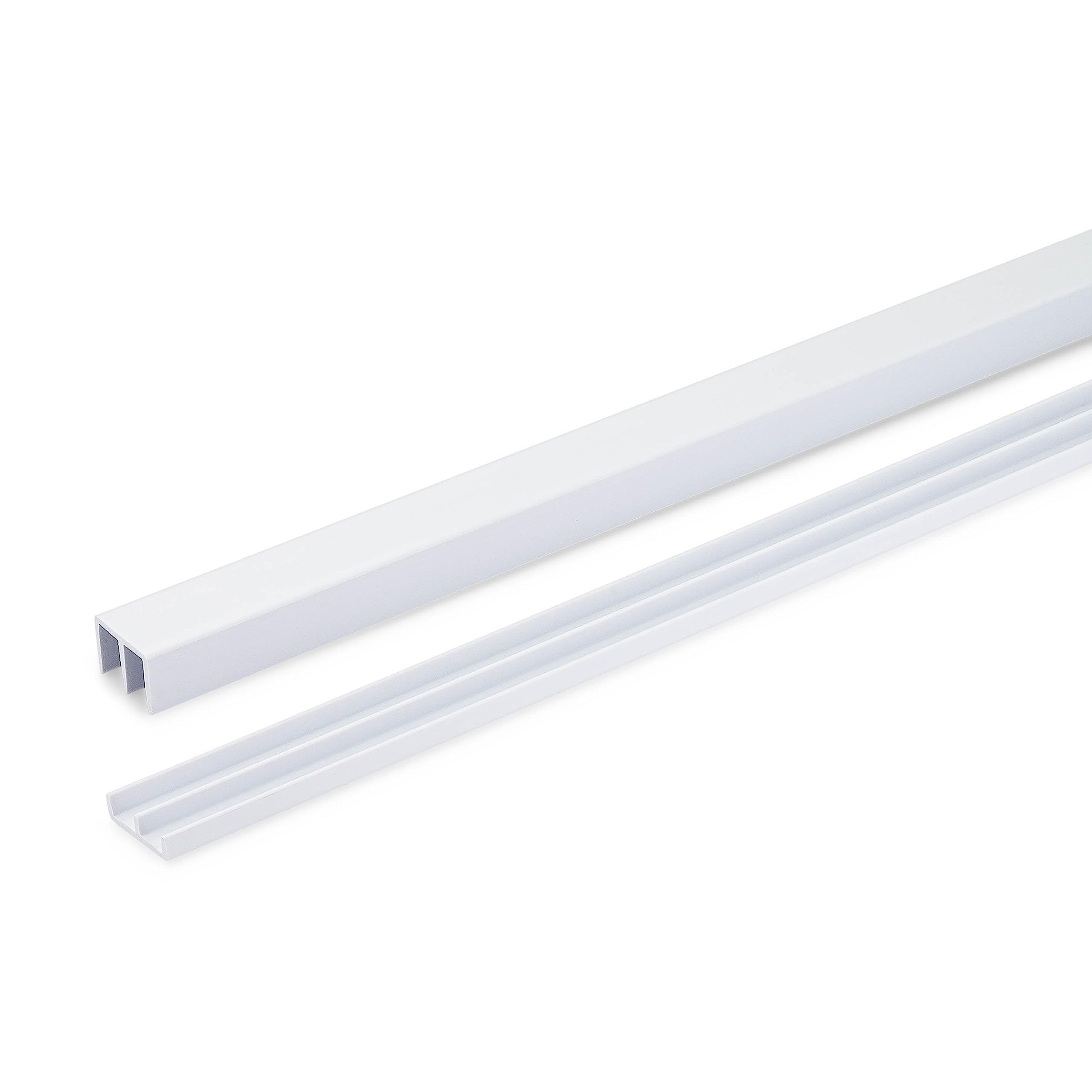 Version 1.0.0 Randall Manufacturing 1/4" Plastic Sliding Door Track (White, 4 FT Long) - Image 1