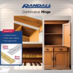 2', 3', 4', or 6' Lengths Nickel or Brass Plated 1 1/16" Continuous Hinge/Piano Hinge (Brass Plated, 4 FT) - Image 2