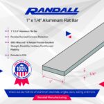 36" Long Aluminum Flat Bar, 1" Wide x 1/4" Thick, 6063-T6 Aluminum Bar Stock, Mill Finish Flat Aluminum Bar for Fabrication, Framing, Brackets, Trim & DIY, - Image 2