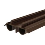 36" Kerf Slide-in Double Bulb Seal Weatherstrip Door Bottom – Durable Seal for Energy Efficiency & Draft Protection (Brown)