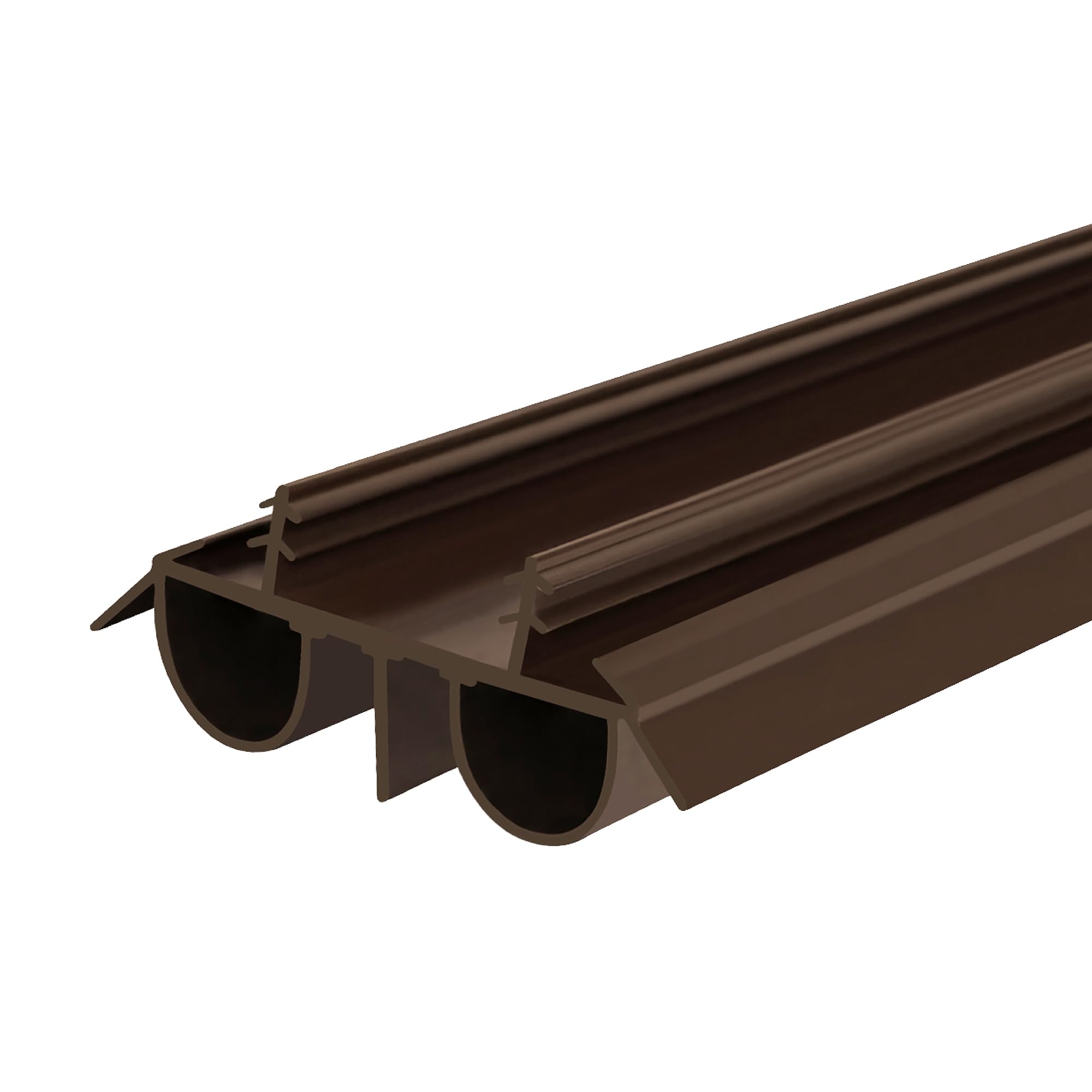 Version 1.0.0 36" Kerf Slide-in Double Bulb Seal Weatherstrip Door Bottom – Durable Seal for Energy Efficiency & Draft Protection (Brown) - Image 1