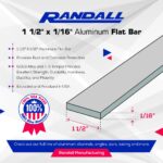 4 FT - 1 1/2" x 1/16" Anodized Aluminum Bar 6063 Alloy T-6 Temper - Image 2