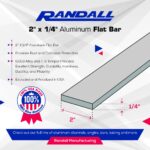 92" Aluminum Flat Bar, 2" Wide x 1/4" Thick, Clear Anodized, 6063-T6 Alloy, Architectural Aluminum Bar Stock for Fabrication, Trim, Bracing, DIY, Corrosion Resistant - Image 2