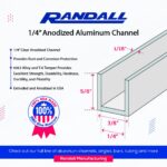 92" Long - Anodized Aluminum U-Channel 6063 Alloy T-6 Temper (1/4" Channel) - Image 2